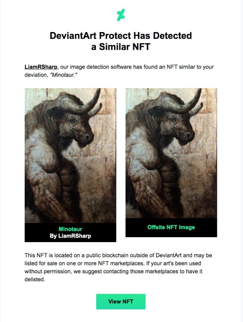 Page on NFT Art theft