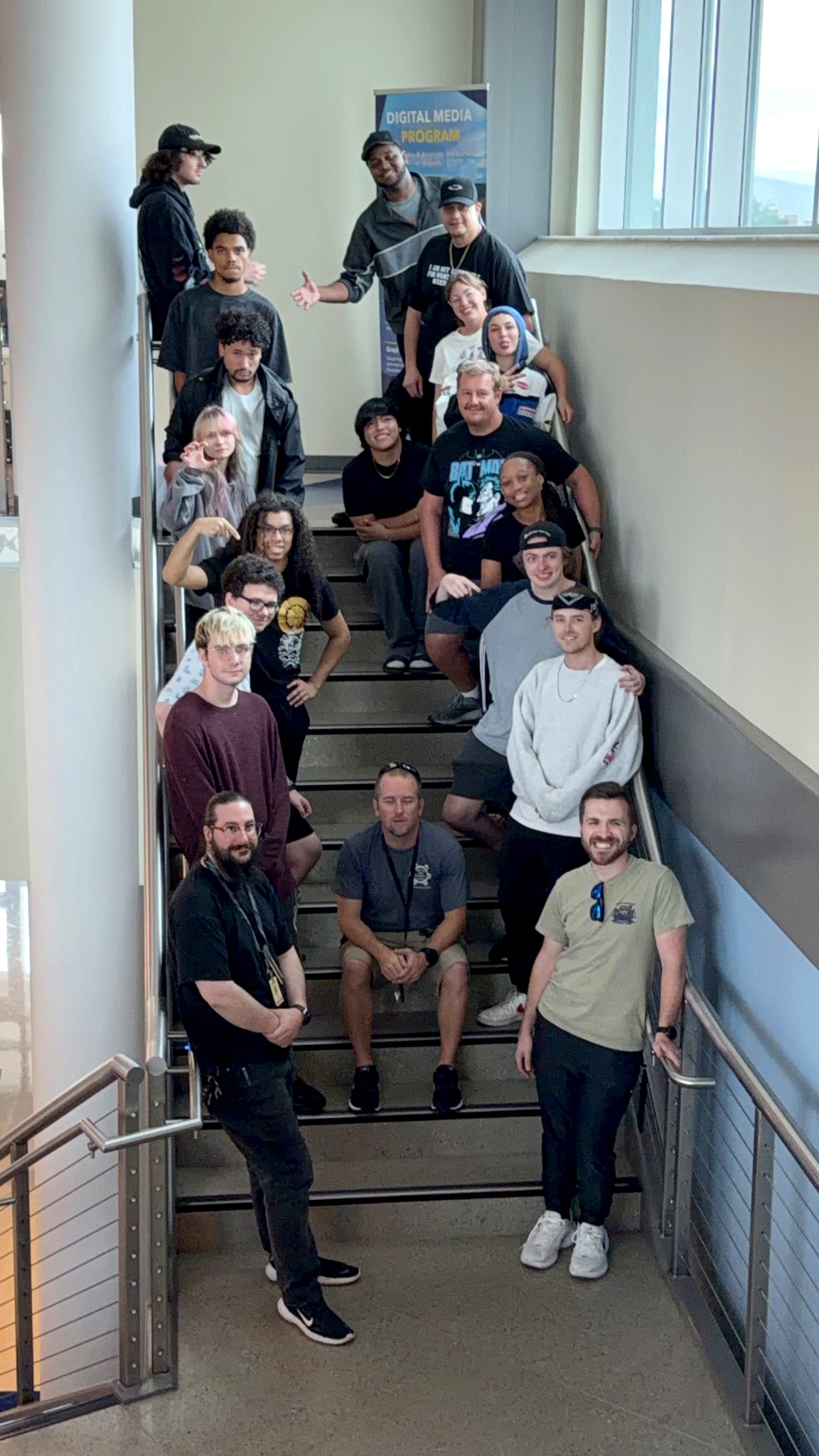 Both GCSC film teams and staff gathered together